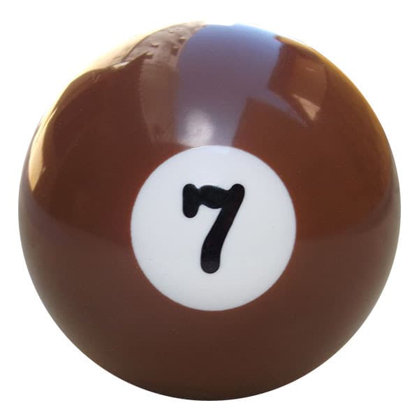 Bola de Bilhar Avulsa Numerada 50 mm Nº 07 Marrom
