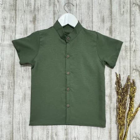CAMISA EM VISCOLINHO INFANTIL GOLA PADRE