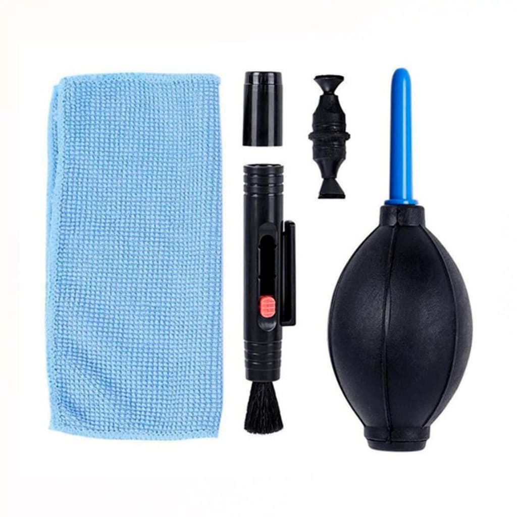 Kit De Limpeza De Lentes E Câmeras Bombinha Caneta E Flanela