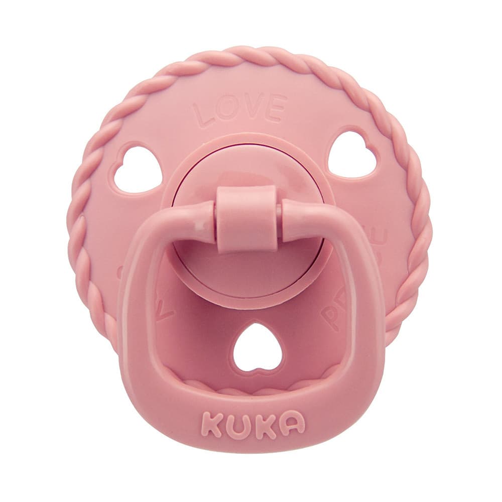 Chupeta Kuka Bico De Silicone Rosa Fase 2