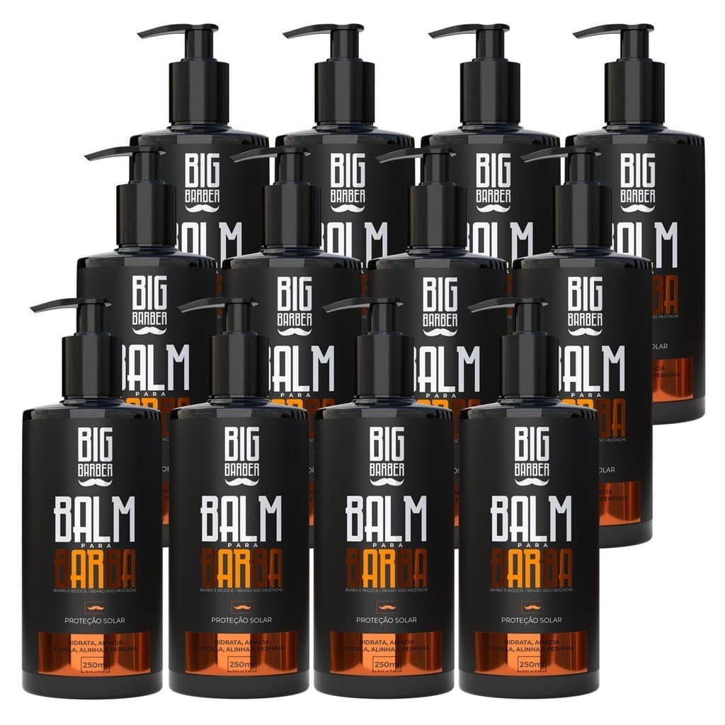Balm Para Barba Big Barber 240ml Profissional Caixa Com 12 Unidades