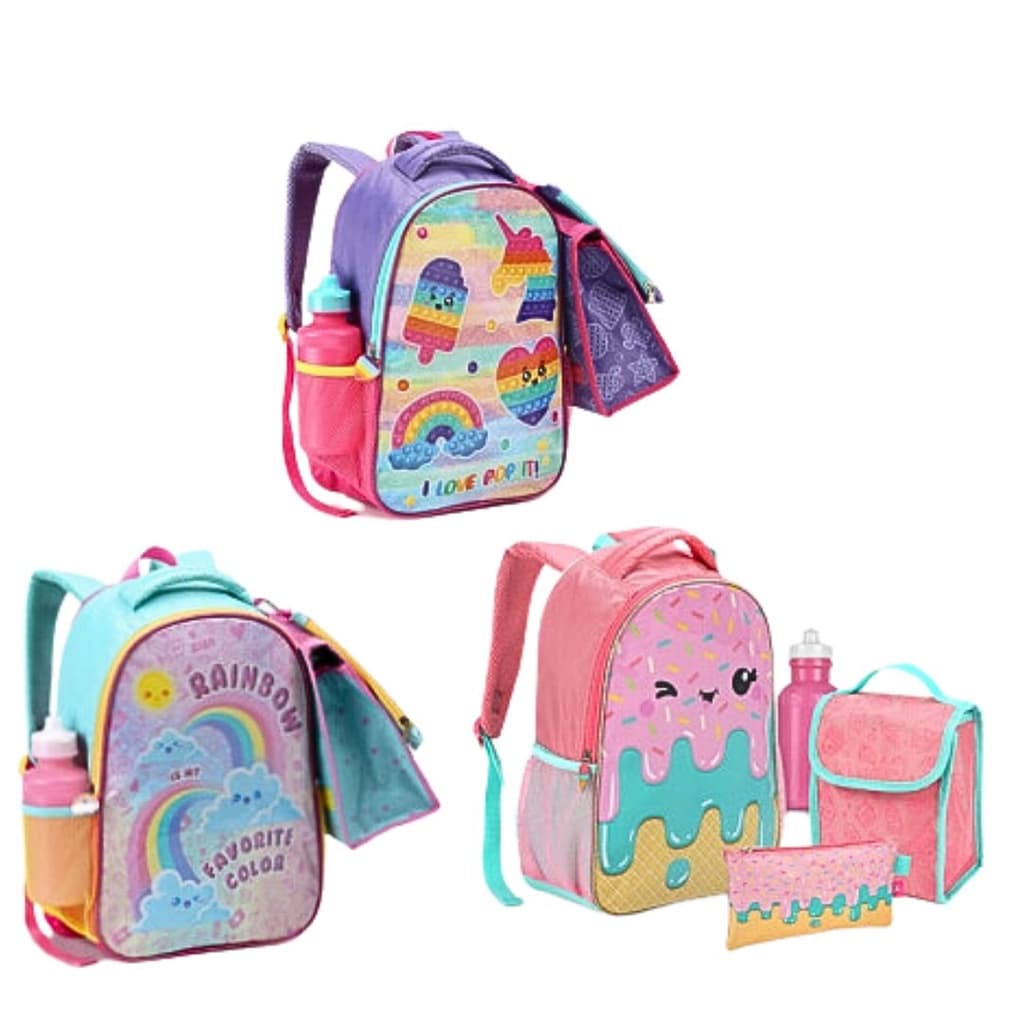 Kit Mochila, Lancheira e Estojo Escolar
