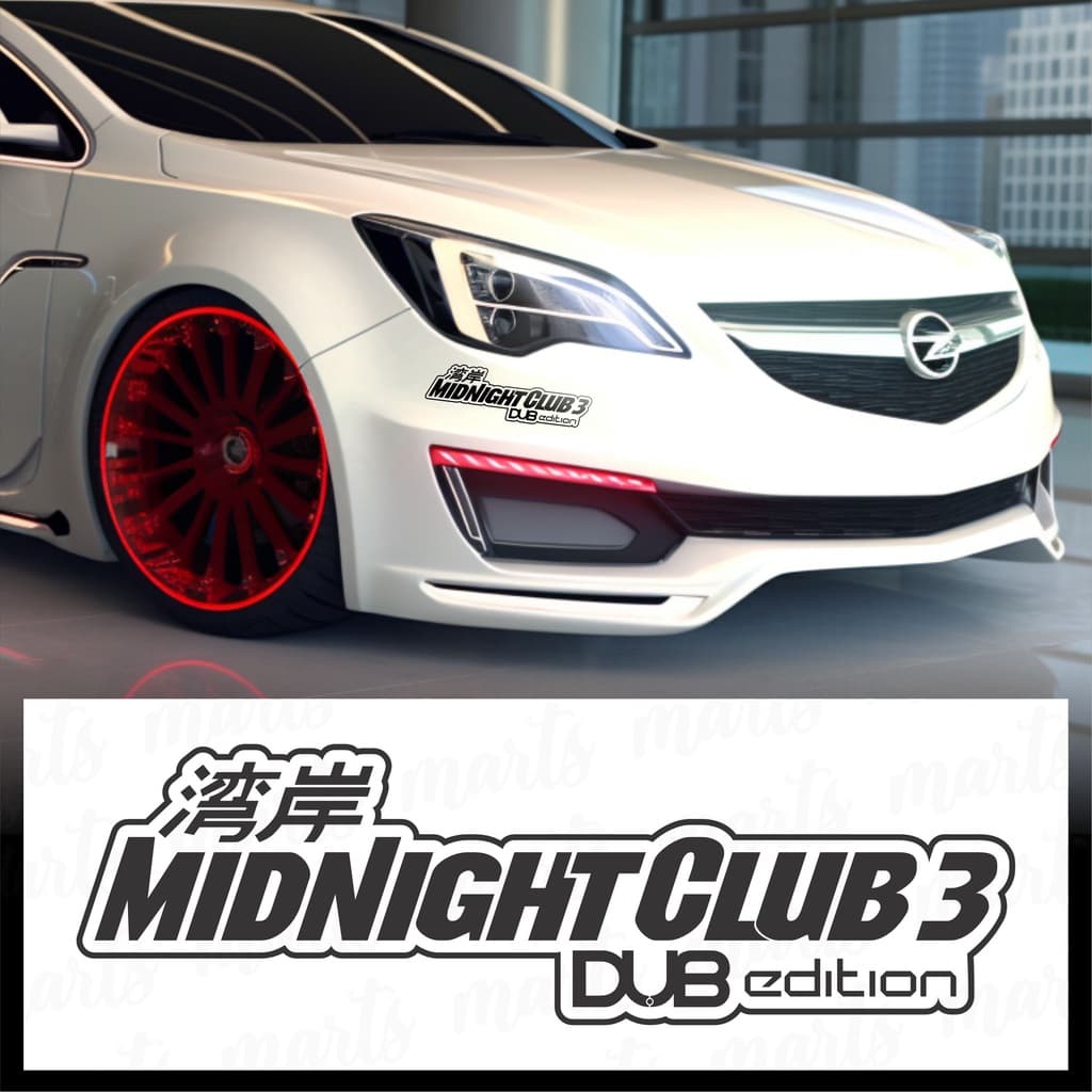 Adesivo MIDNIGHTCLUB3 Modelo Original Carro Esportivo
