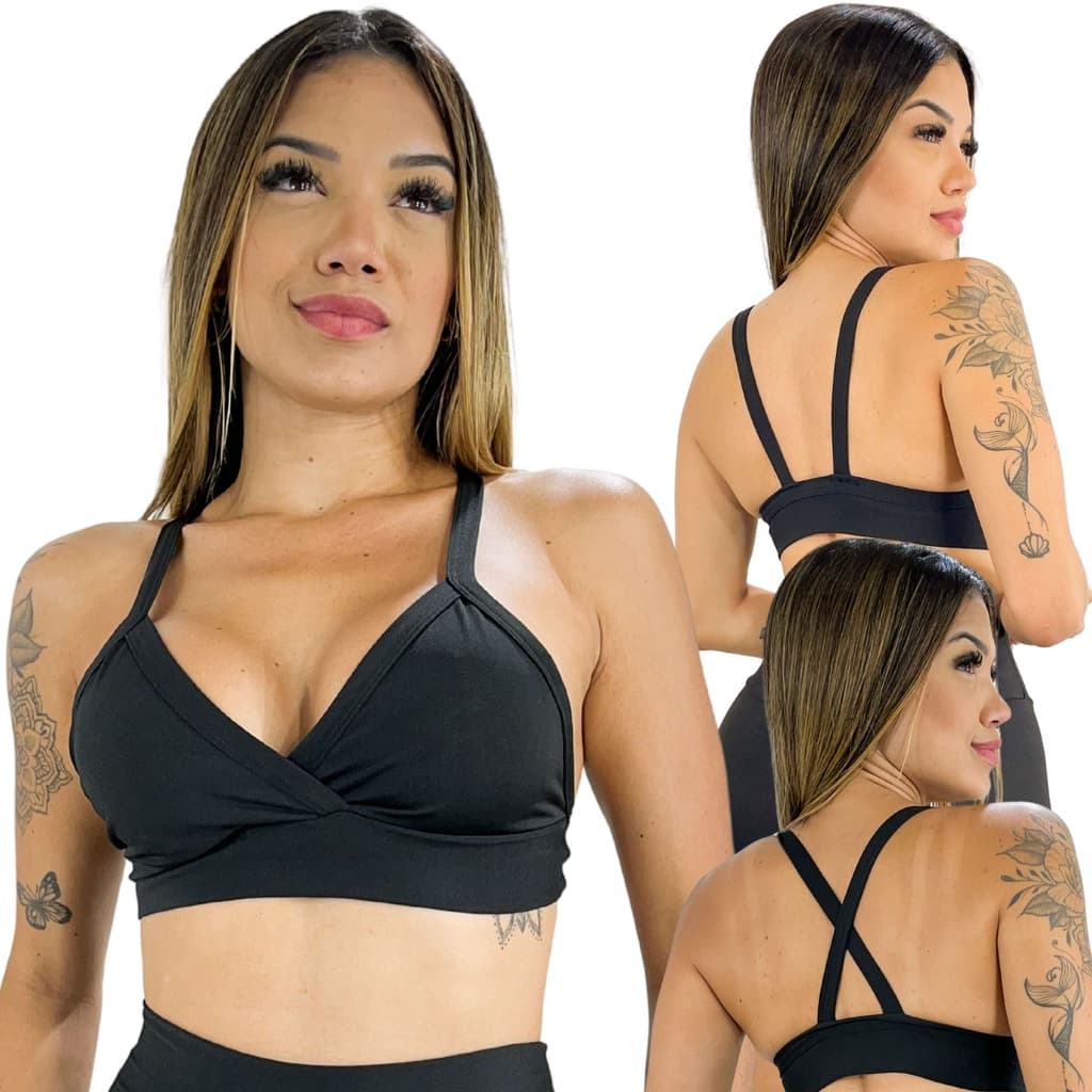 Top de Academia Cor neutra Com Forro Reforçado Treino Fitness