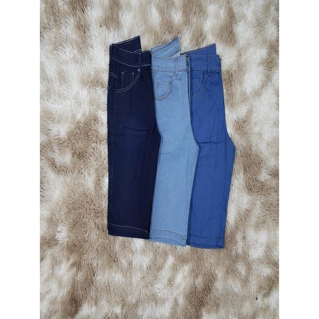 KIT 3 BERMUDA JEANS MASCULINO LISA ELASTANO