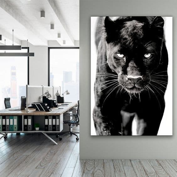 Quadro decorativo pantera negra sala quarto escritório hall peça única