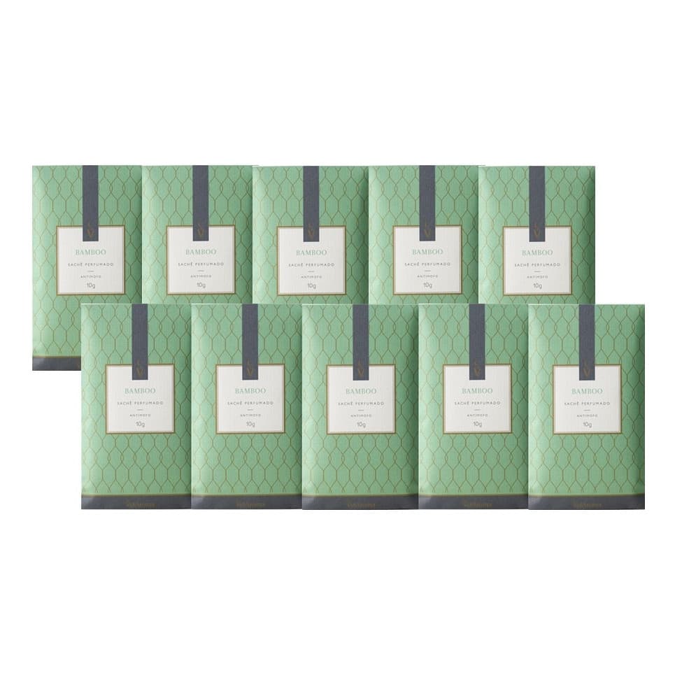 Sachês Perfumados De Bamboo 10g - Via Aroma -Kit com 10