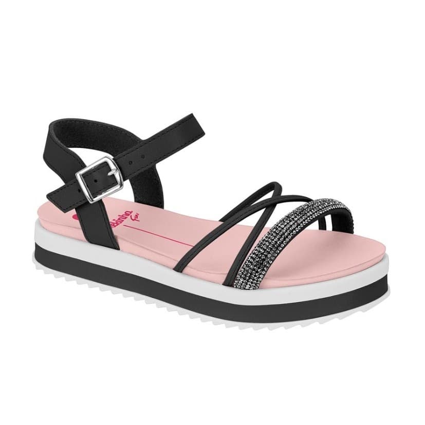 Sandália Molekinha Infantil Menina Flatform Strass 2305.1565