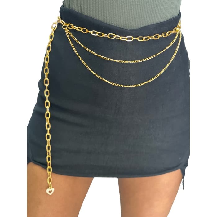 Cinto 3 Corrente De Cintura Mariana  Acessorio Feminino Luxo