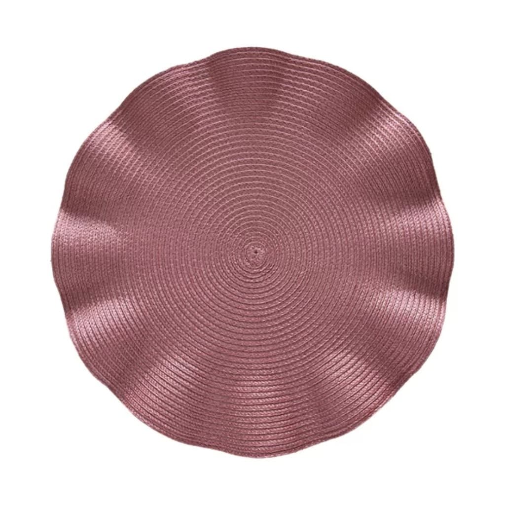 Lugar Americano Luna Wave Terracota Avulso Copa e Cia 38cm Diâmetro Jogo Americano Unitário Rosa Envelhecido