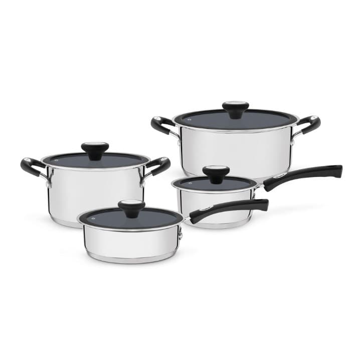 Jogo De Panelas 4 Peças Inox Fundo Triplo Solar Cerâmico Grafite Tramontina 65120/026