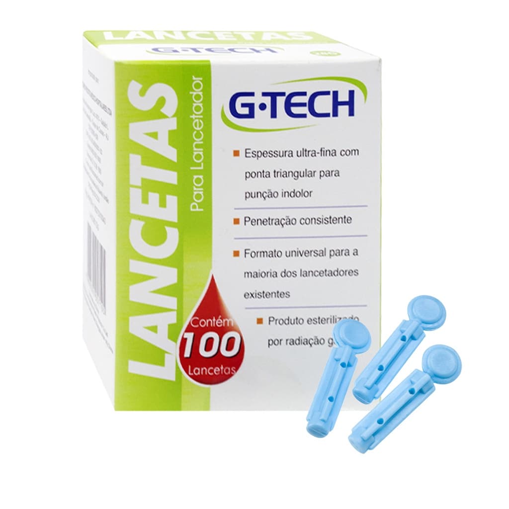 Lanceta para Lancetador Gtech Caixa com 100 unidades