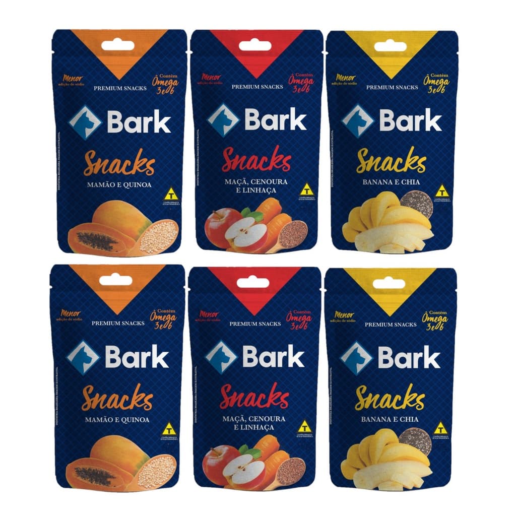 Bark Fruta Petisco Bifinho Para Cão Mix 60g KITx6