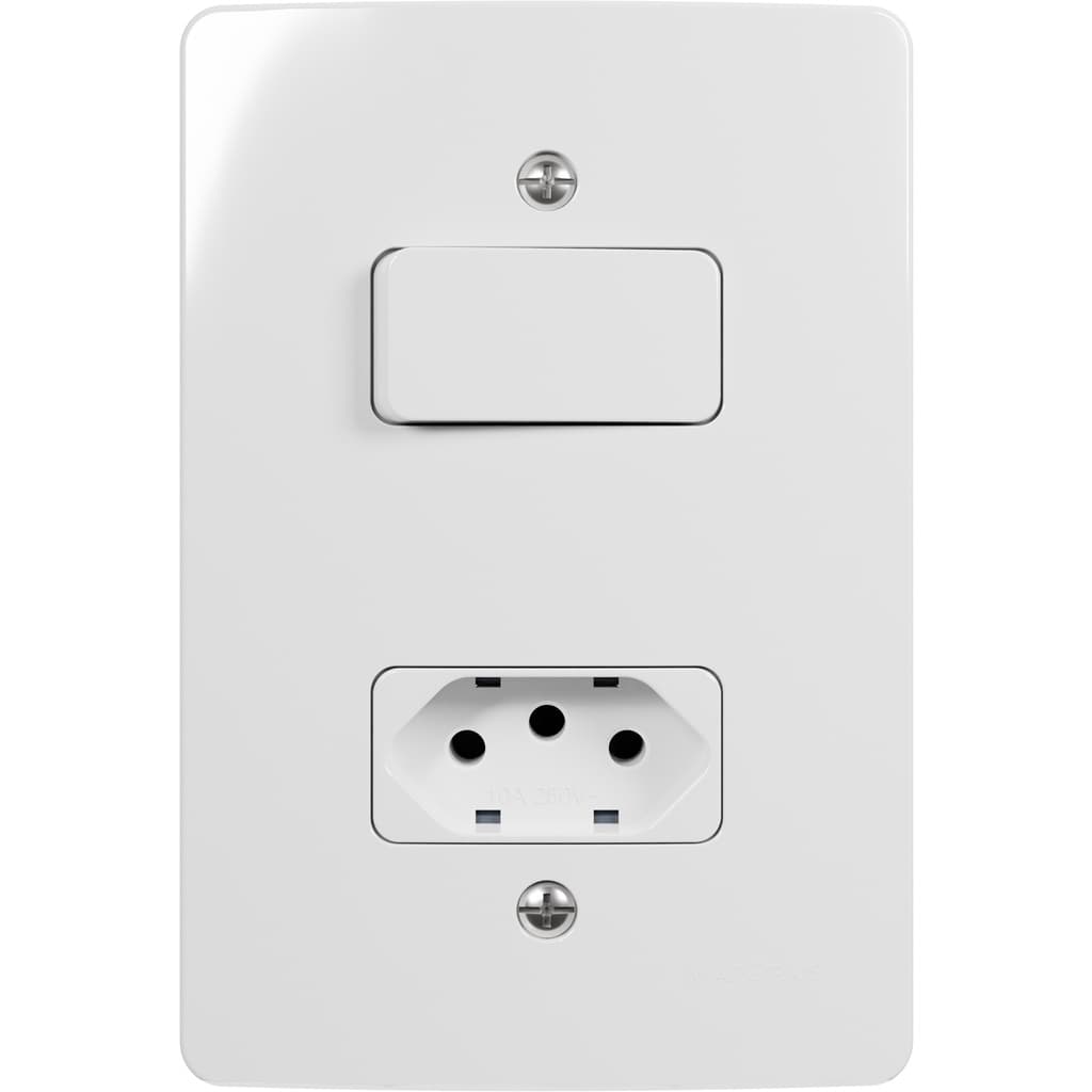 Conjunto Interruptor Simples + Tomada 10A Renova Margirius