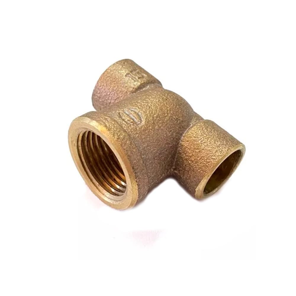 TÊ Redução Bronze  15mmX1/2" Rosca Central Rumo Certo