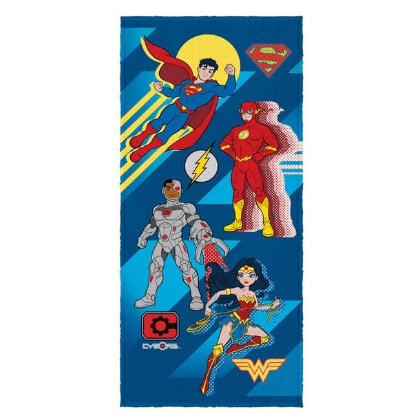 Toalha Felpuda de Banho Estampada Liga da Justiça