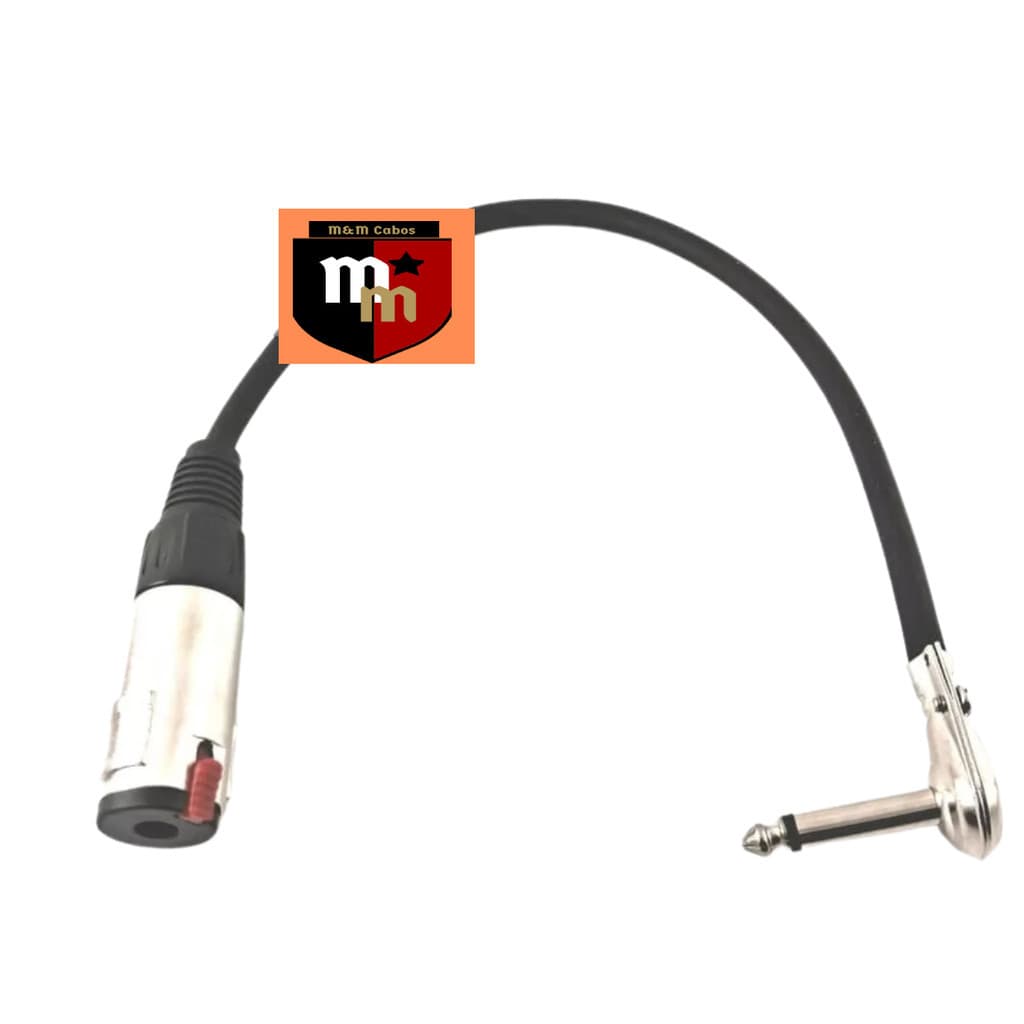 Extensão  P10 Macho Mono 90 GRAUS / Jack P10 Fêmea  Mono 50cm