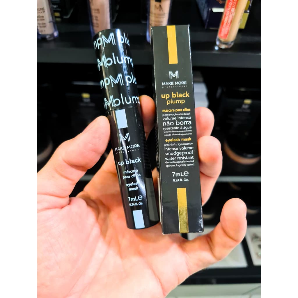 Máscara Para Cílios Rimel Up Black Plump Make More Aumento do Volume