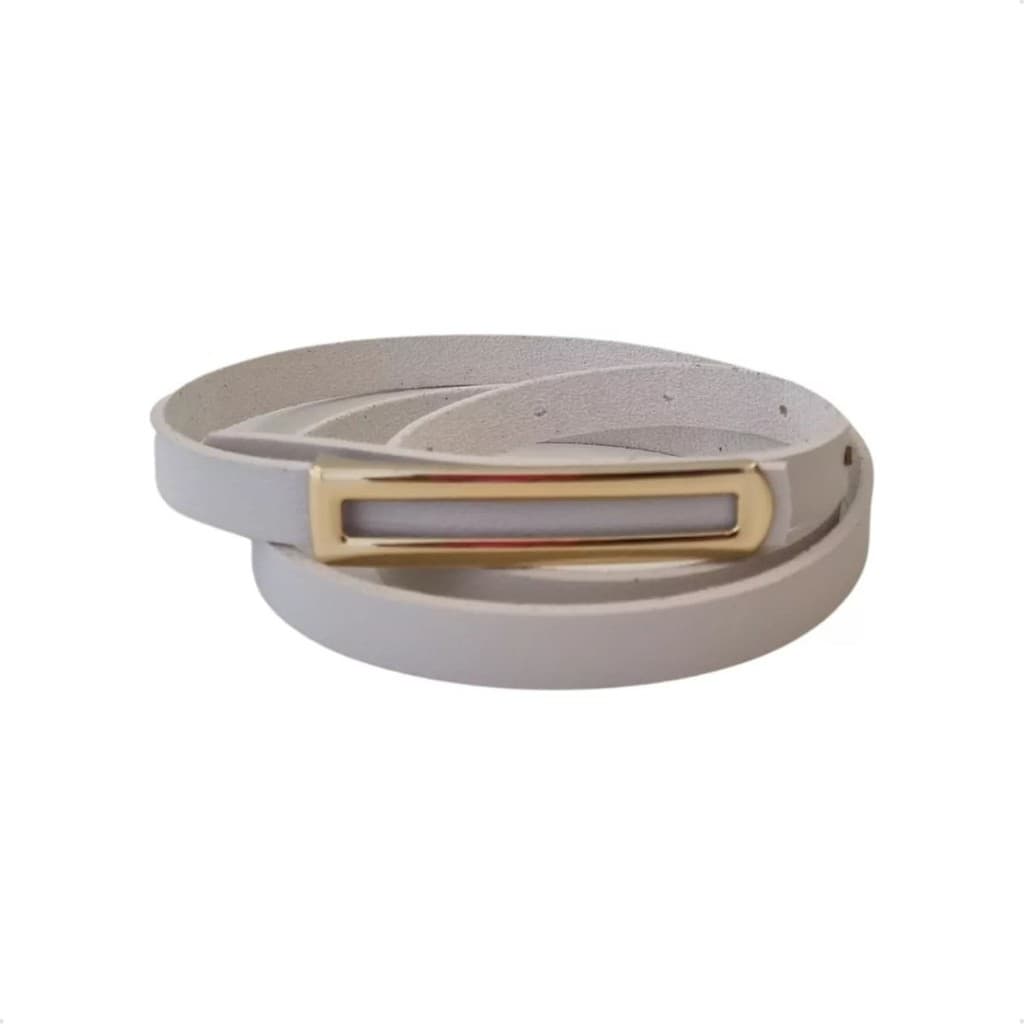 Cinto Feminino Elegante Fininho 1.3cm De Largura Ideal Para Vestidos Fivela Longa Em Couro Ecologico De Varias Cores
