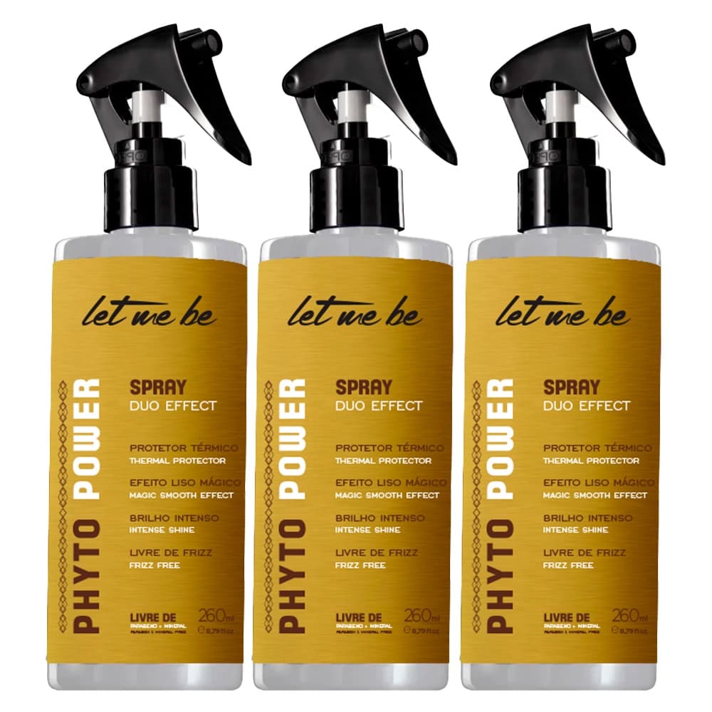Kit 03 Spray Térmico Phyto Power Duo Effect Let Me Be 260ml