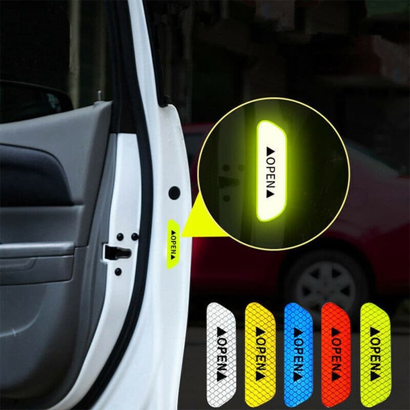 Fita Refletiva De Advertência Para Abertura De Carro , 4 pcs , Adesivo De Acessórios Exteriores Da Porta Do Adesivos De diy