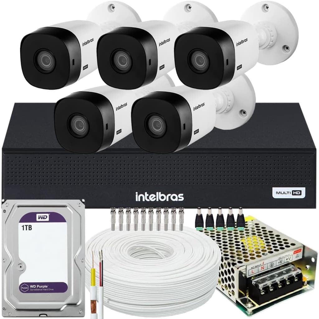 Kit CFTV 05 Câmeras VHL 1220 B MHDX 1108-C 1TB P