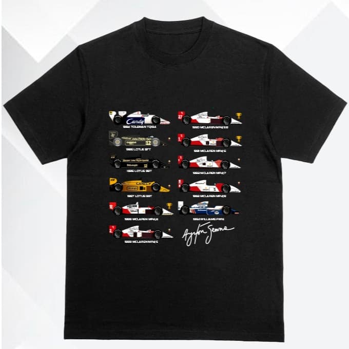 Camiseta Masculina Algodão Ayrton Senna Carreira Carros Formula 1 F1 Esportes Oferta envio 24hrs