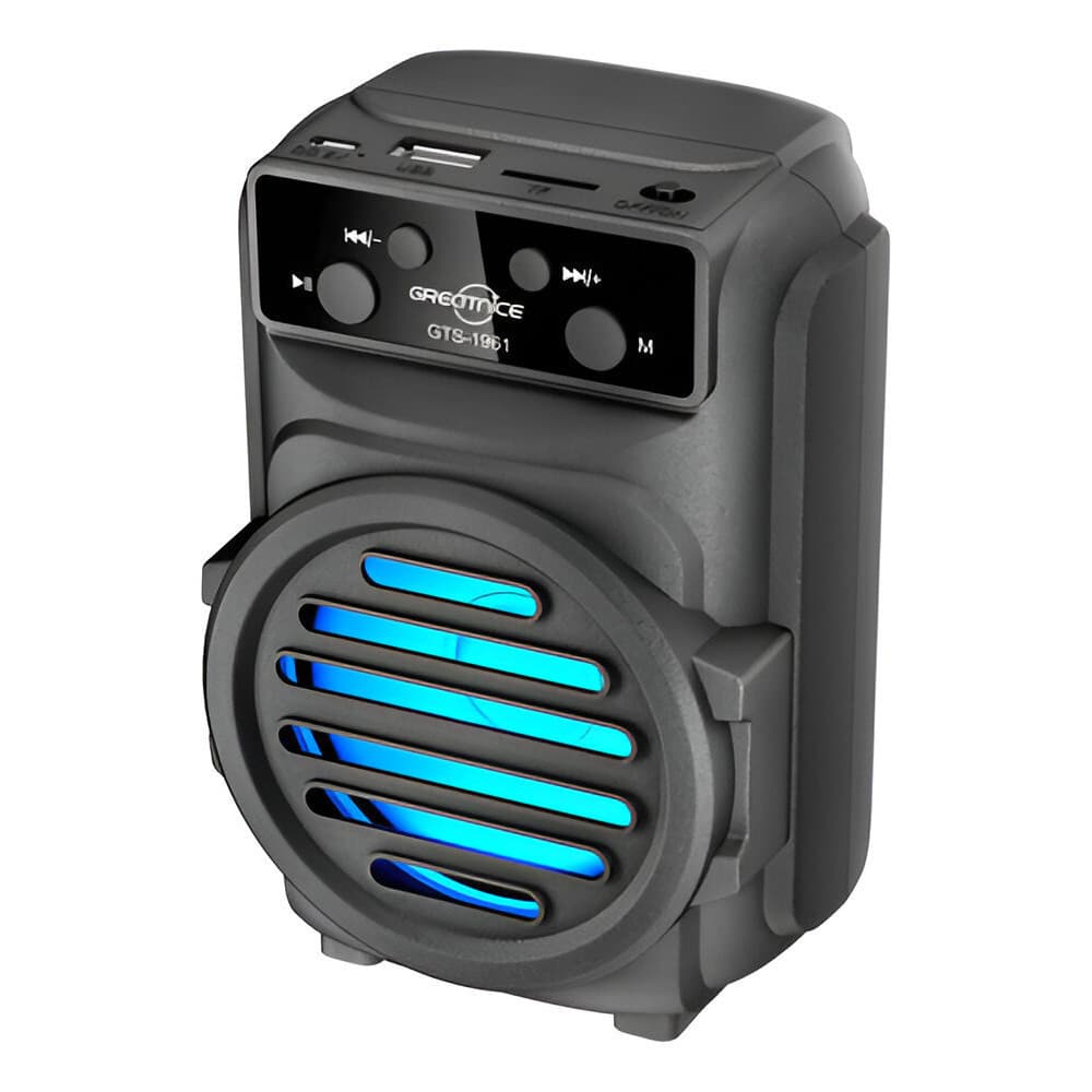 Caixinha de som Blutooth alto falante Luz RGB colorida 5W Radio Usb Mp3 portátil GTS-1360