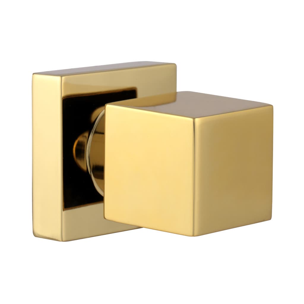 Acabamento Para Registro Chuveiro Banheiro Quadrado Dourado Brilhante Padrão Deca Metal 1/2" - 3/4" ou 1"