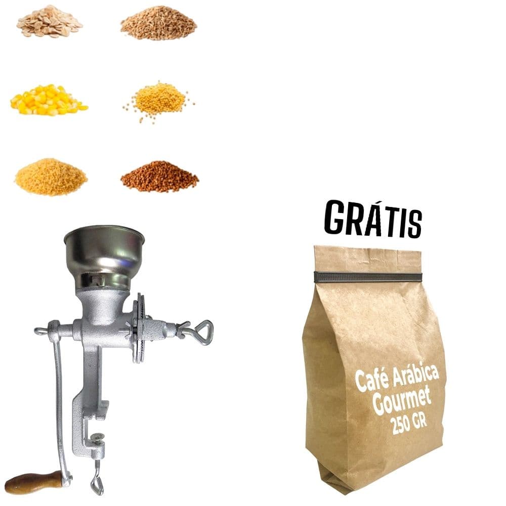 Kit Máquina de Moer Grãos + 250 Gr Café Arábia Gourmet Grãos