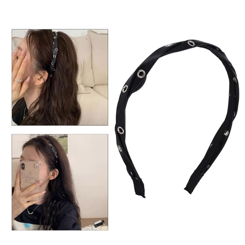QUICKR Spa Headband Torcido Couro Hairband Maquiagem PU Rock