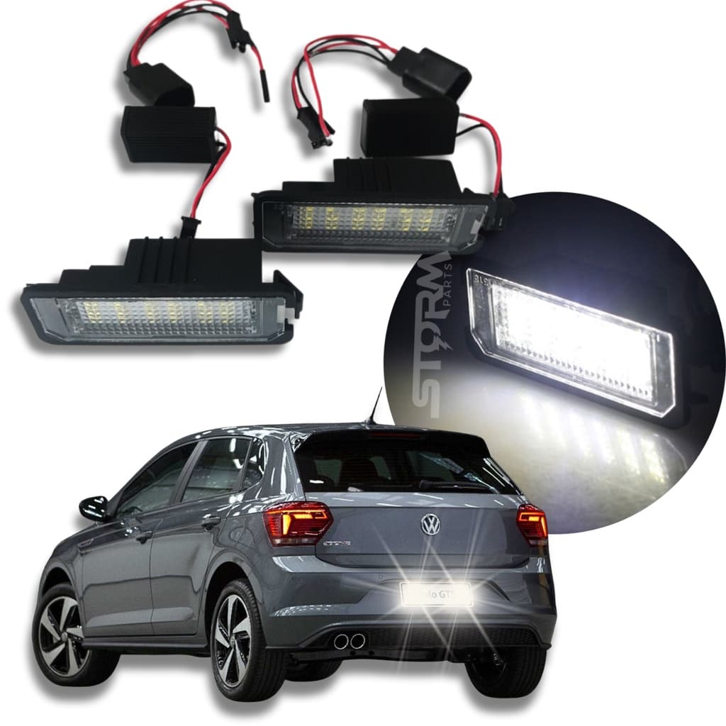Par Luz Placa Led Vw Novo Polo ano 2018 a 2026 Lâmpada Led Luz Branca Sem Erro Painel Volkswagen iluminação lanterna