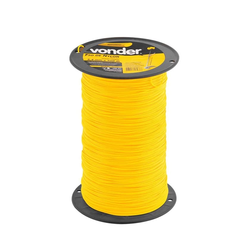 Kit 50m Fio Nylon Cortador Grama 2,4mm Redondo Vonder