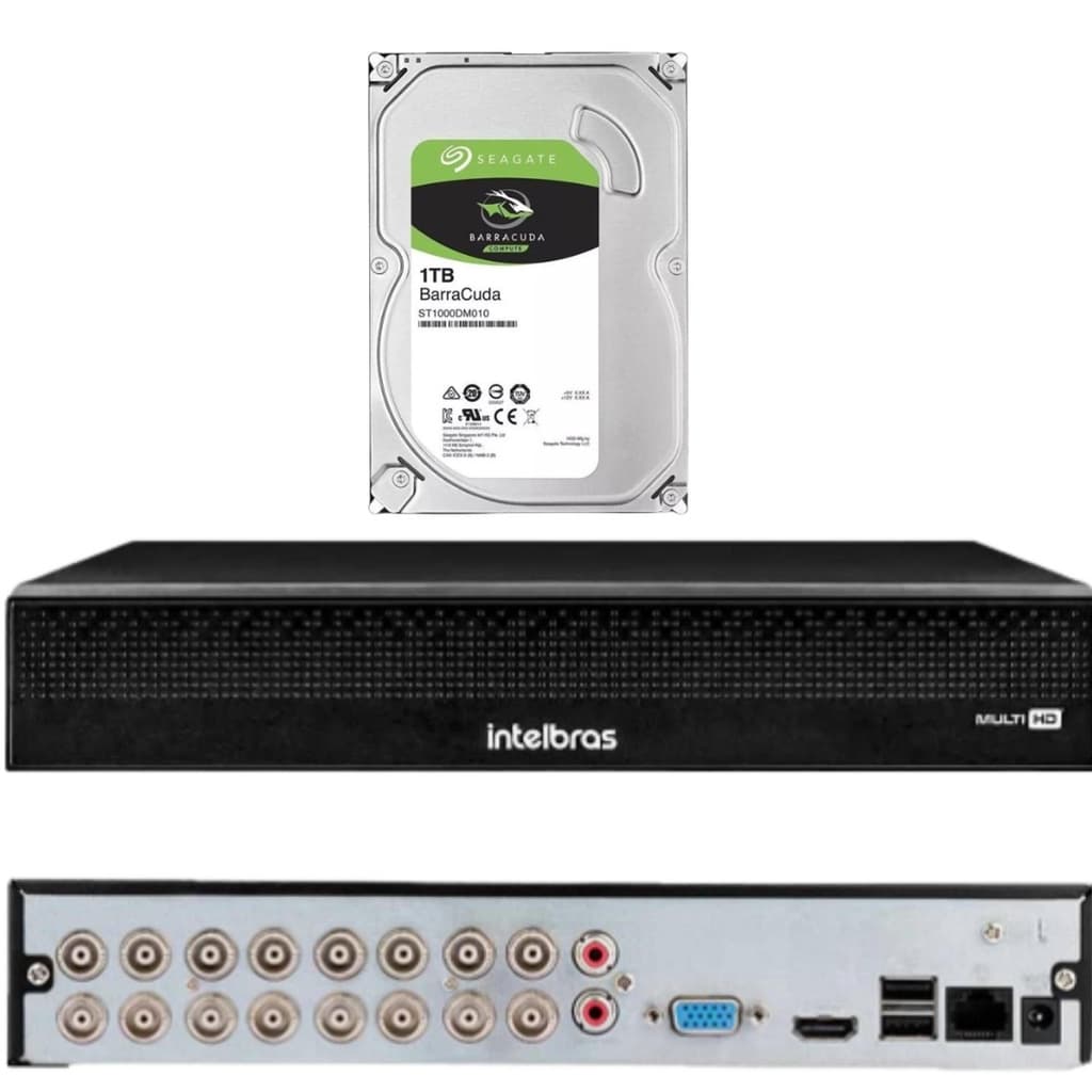 Dvr gravador INTELBRAS 16 canais Full hd 1116c+ hd 1tb