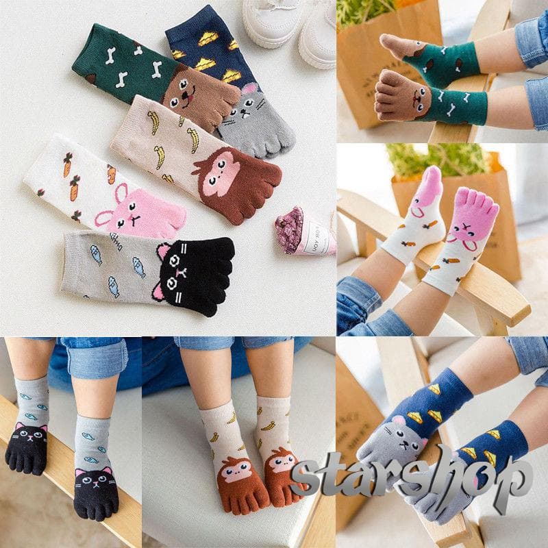 Starshop-Toddler Kids Meias De Inverno Para Bebês Cinco Dedos