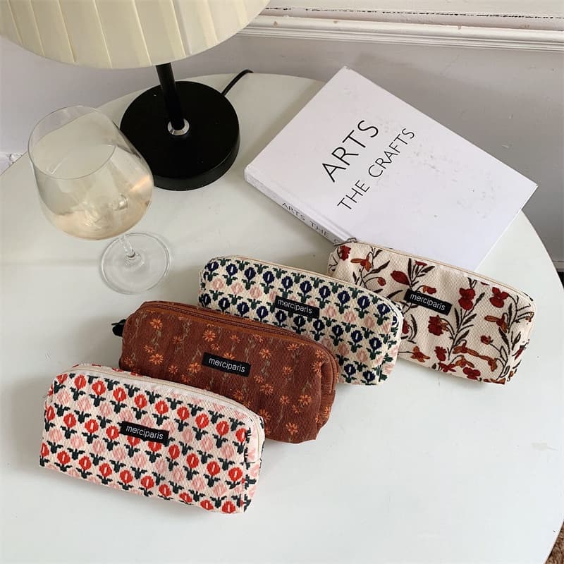 Estojo Para Lápis Papelaria Coreana Kawaii Flower Pencilcase Meninas Material