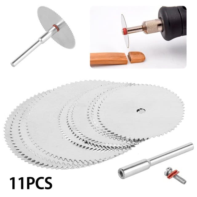 11pcs Micro Lâmina De Serra Circular Disco De Corte  Metal Ferramenta Rotativa Madeira