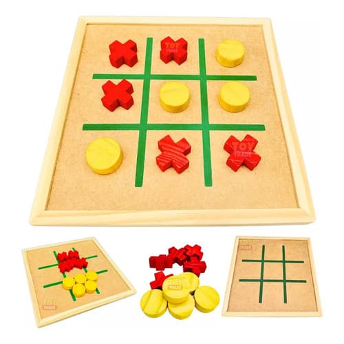 Jogo da Velha Tabuleiro Madeira Interativo Educativo Jogos de Mesa Estimula o Aprendizado Toy Trade