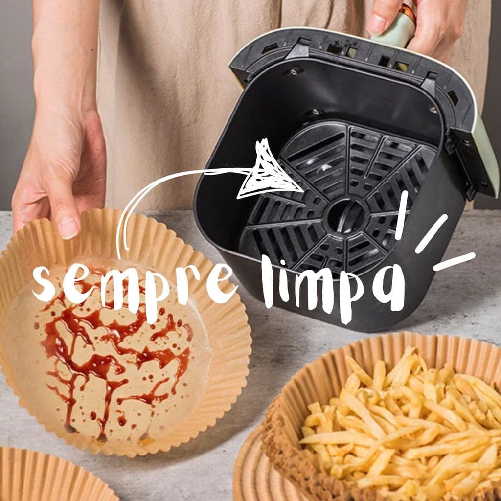Kit Formas Descartáveis P/ Air Fryer Sem Óleo e Sujeira