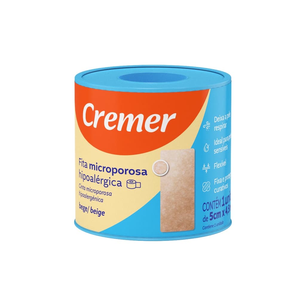 Fita Microporosa Bege 5cm x 4,5m Cremer