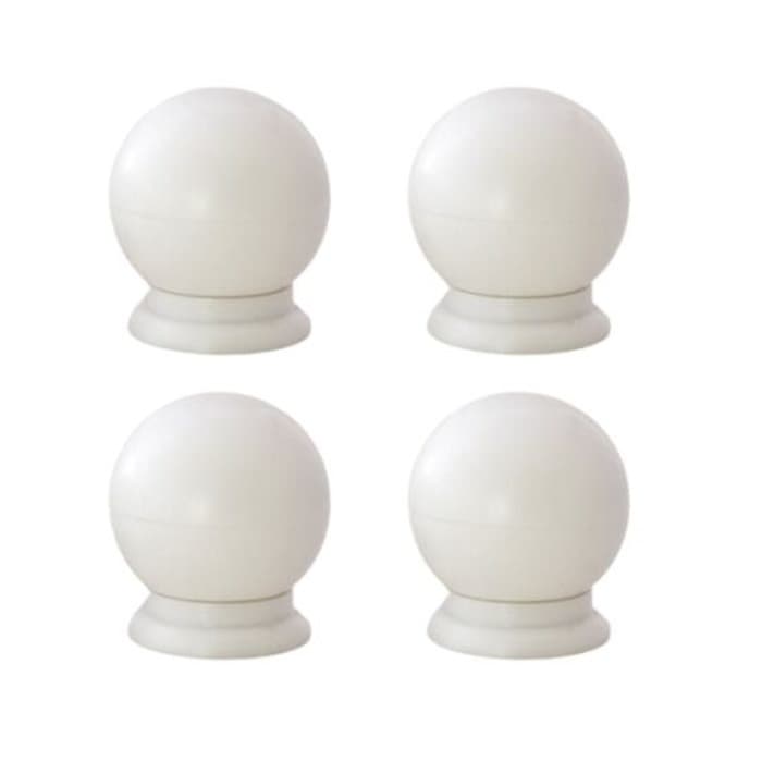 Kit Com 4 Peças Puxador Plástico Bola Pequena - Branco