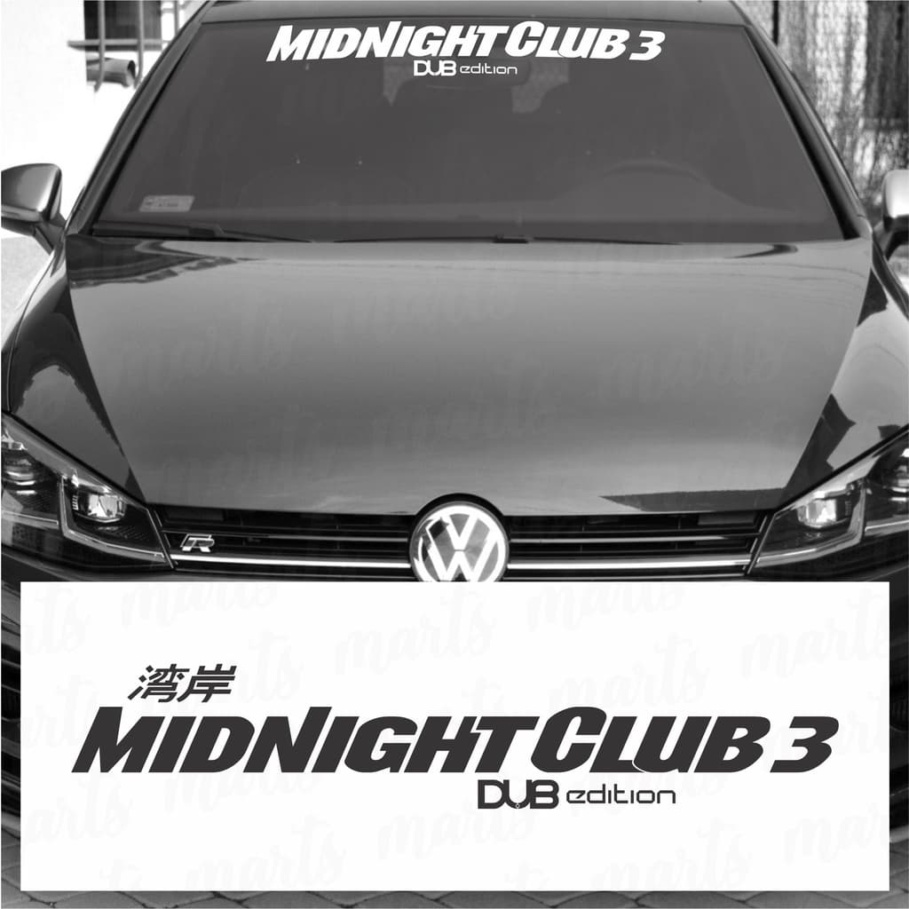 Adesivo MIDNIGHTCLUB3 Decorativo Parabrisa Carro Esportivo