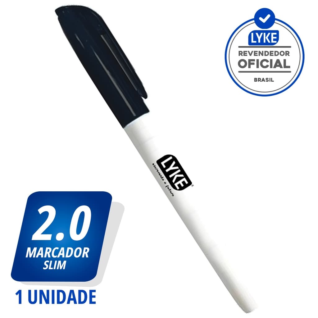 Marcador Caneta Preta Recarregável Para Quadro Branco Lousa Pincel Lyke Escolar Original