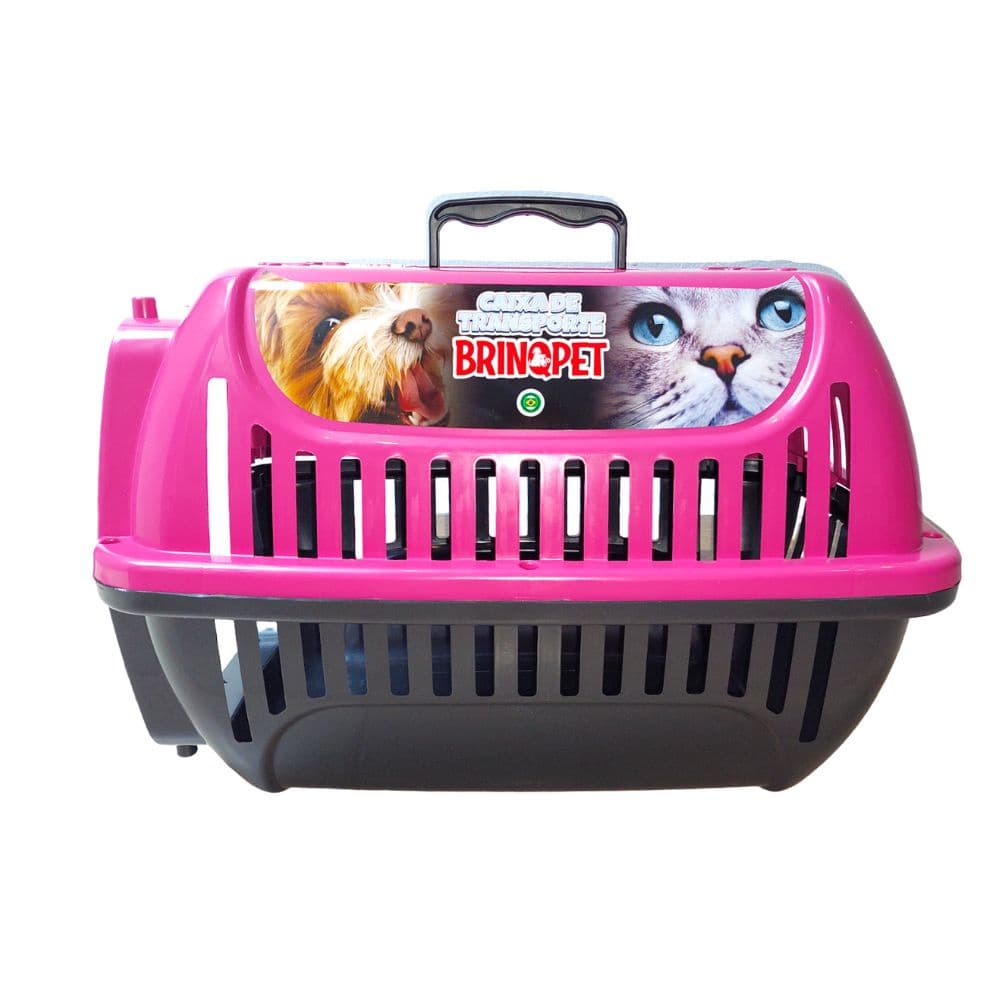 Kit 2 Caixa De Transporte Para Cachorro Gato Coelho N2 Rosa