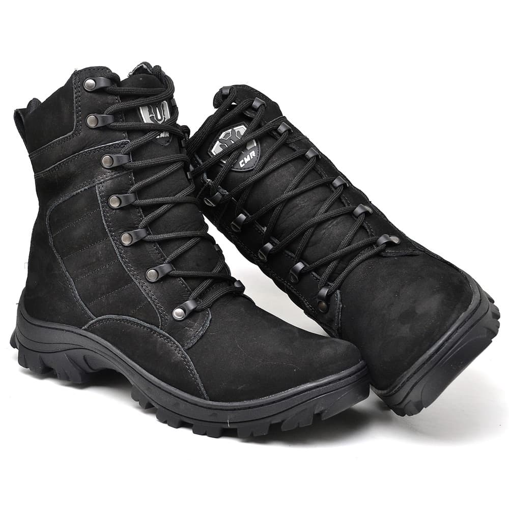 Bota Masculina Couro Para Trabalho Adventure Cano Médio Motoqueiro Motociclista