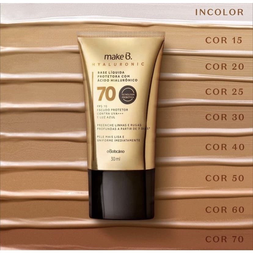 Base Líquida Protetora Make B. Hyaluronic FPS 70 de O Boticário
