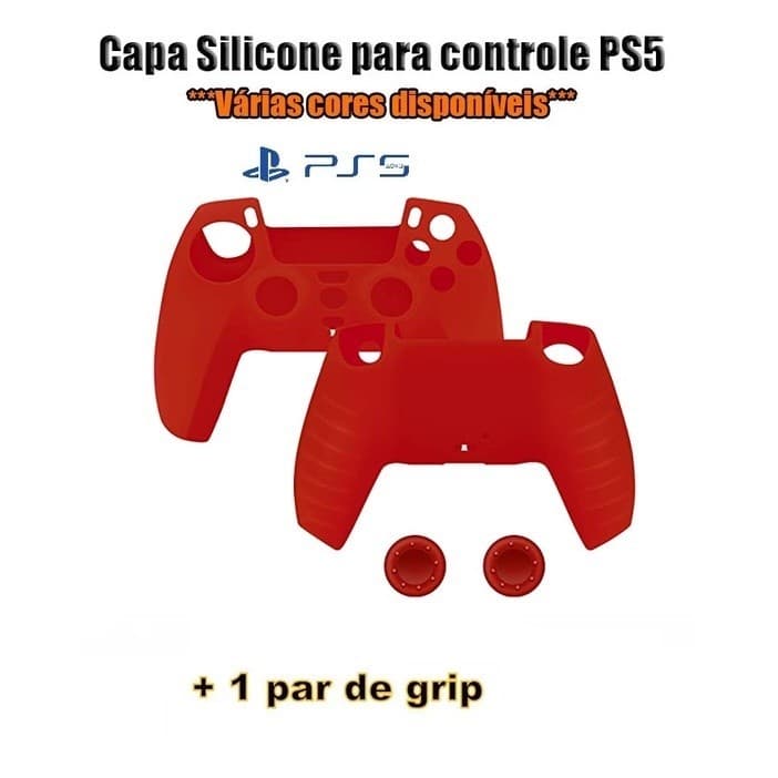 Capa Case De Silicone Controle Ps5 Dualsense - Vermelha