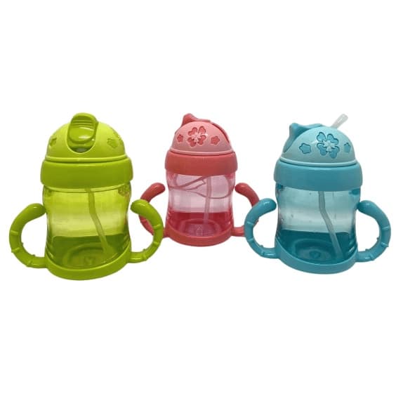COPO Baby Com Tampa CANUDO e Alça De Plástico Garrafa de Água 220 Ml Infantil