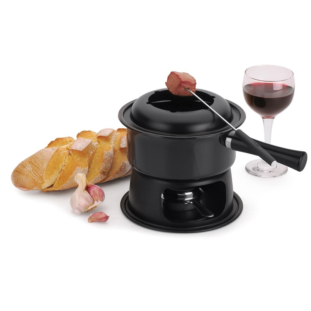 Aparelho De Fondue 11 Ps Panela Esmaltado De 1,4 Litros Lugano Para Carne Queijo Chocolate Alto Padrão Qualidade Forma