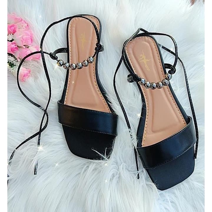 rasteira quadrada de amarração  DiBellyShoes